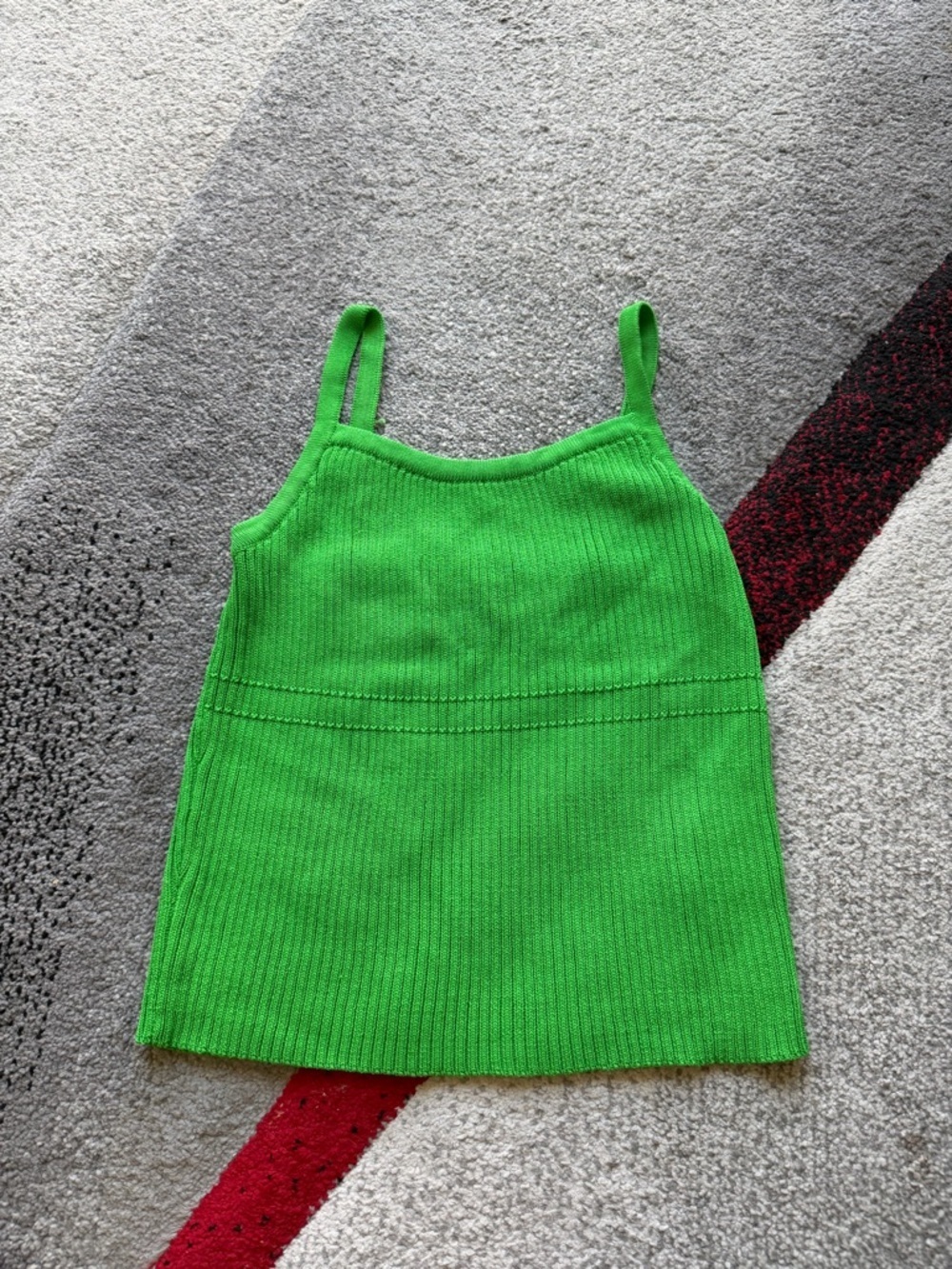 Greylin Florence Green Ribbed Knit Tank Top
